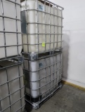 plastic containers in steel cages