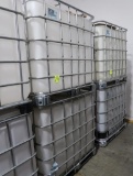 plastic containers in steel cages