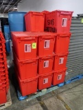 plastic totes w/ lids & styrofoam chest inside