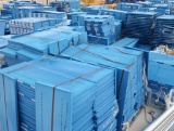 quantity of blue warehouse shelving
