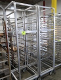 aluminum sheet pan racks, on casters