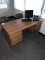 Wood Desk and Two Chairs