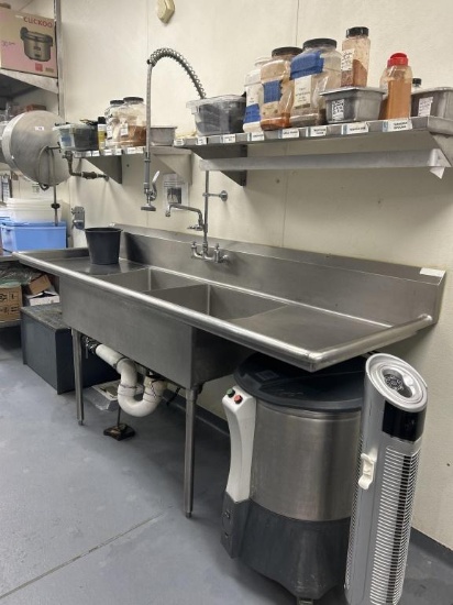 Stainless Steel Two Compartment Sink W/ Sprayer