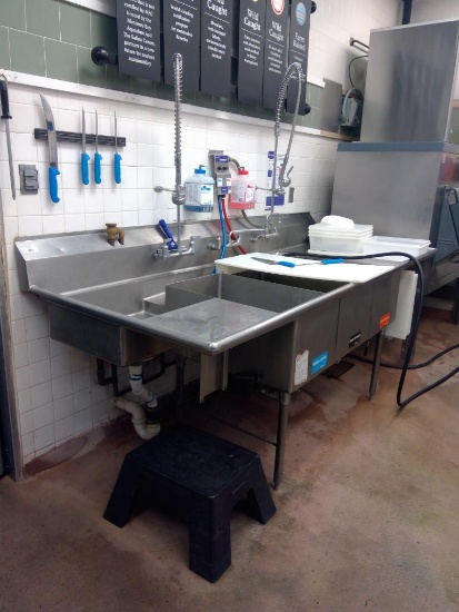 Stainless Steel Three Compartment Sink
