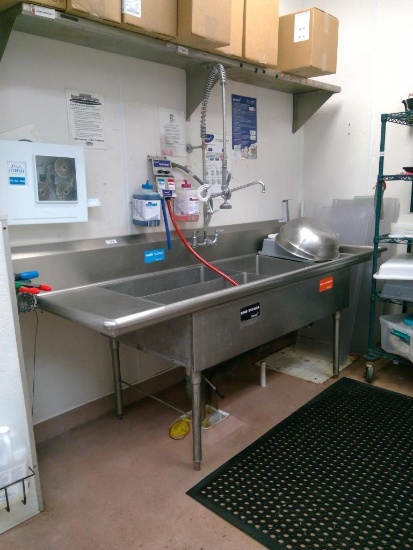Stainless Steel Three Compartment Sink