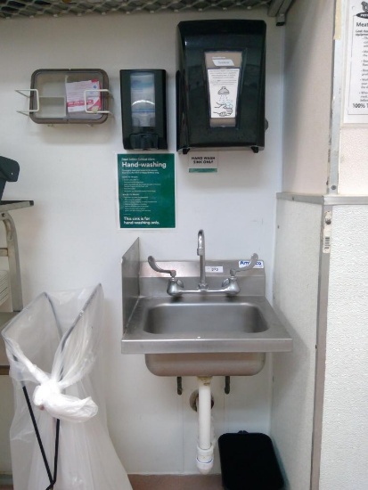Hand Sink W/ Soap And Paper Towel Dispenser