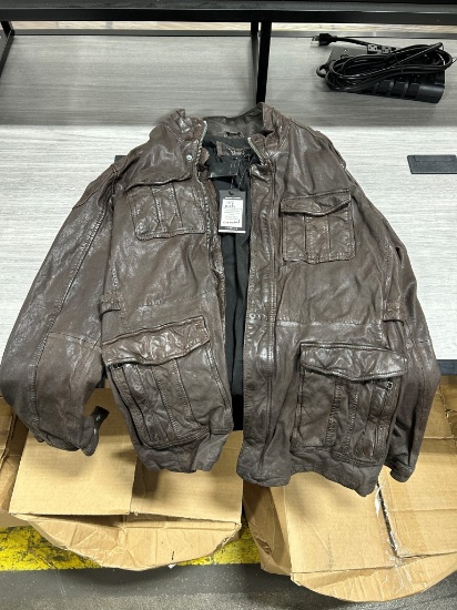 Corbani Men's Long Vintage Lambskin Jacket XXL