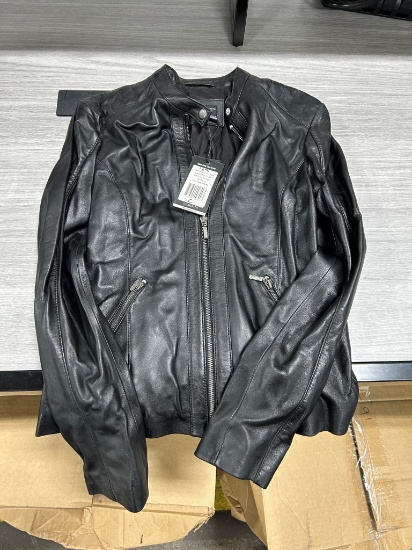 Corbani Women's Leather Biker Jacket W/ Gold Hardware XS