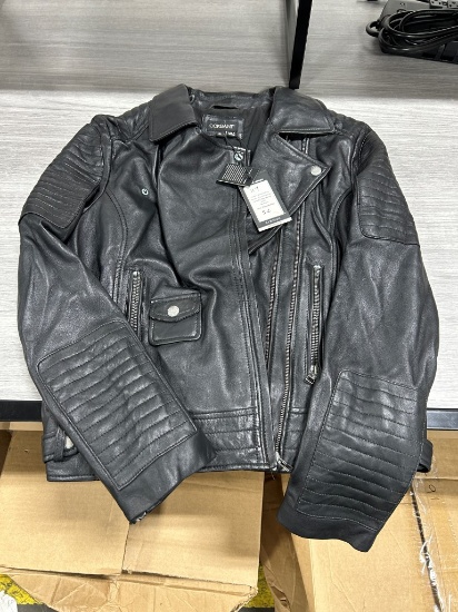 Corbani Women's Asymmetrical Lambskin Moto Jacket XL