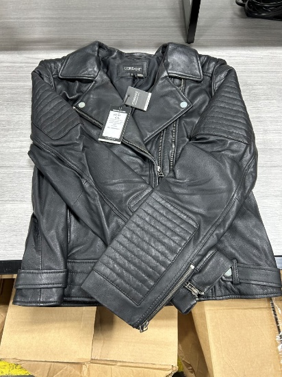 Corbani Women's Asymmetrical Lambskin Moto Jacket XL