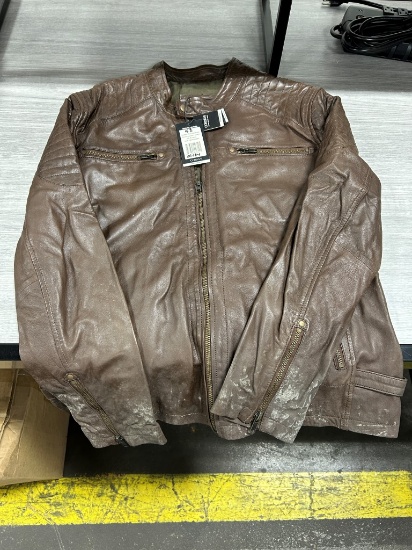 Corbani Men's Café Racer Leather Jacket XL