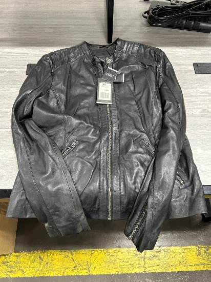 Corbani Women's Black Leather Moto Jacket XL
