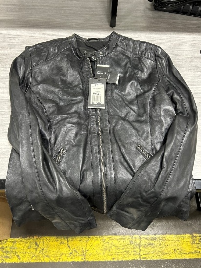 Corbani Women's Black Leather Moto Jacket XL