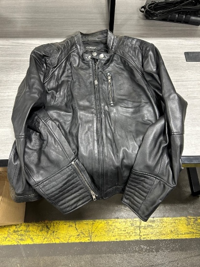 Corbani Black Leather Jacket XL