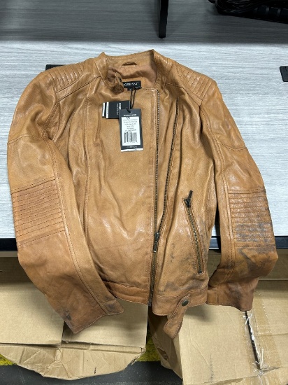 Corbani Women's Asymmetrical Leather Jacket W/ Scuba Collar M