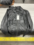 Corbani Women's Leather Coat W/ Scuba Collar XS