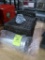 rattan cat perch, candle glass, galvanized buckets