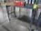 steel table, on casters