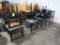 groups of wooden tables w/ galvanized tops