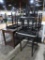 groups of wooden tables, most w/ galvanized tops