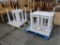 groups of white wooden tables