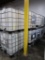 plastic containers in steel cages