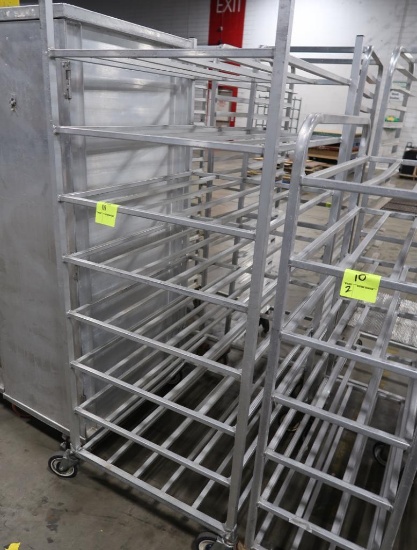 aluminum tub/tray rack, on casters