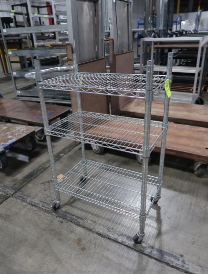 wire shelving unit, on casters