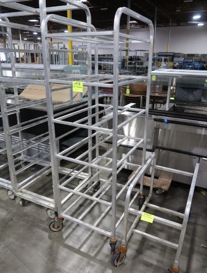 aluminum tub/tray rack, on casters
