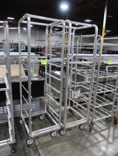 aluminum sheet pan racks, on casters