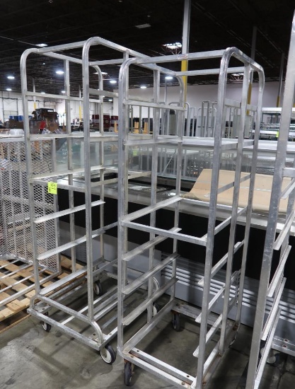 aluminum sheet pan racks, on casters