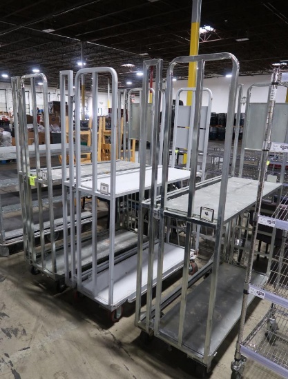 stocking carts w/ folding shelves