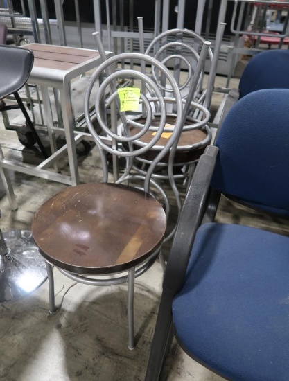 chairs w/ steel frame & wooden seats
