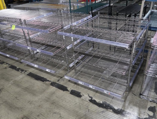 wire shelving merchandising units w/ side shelves