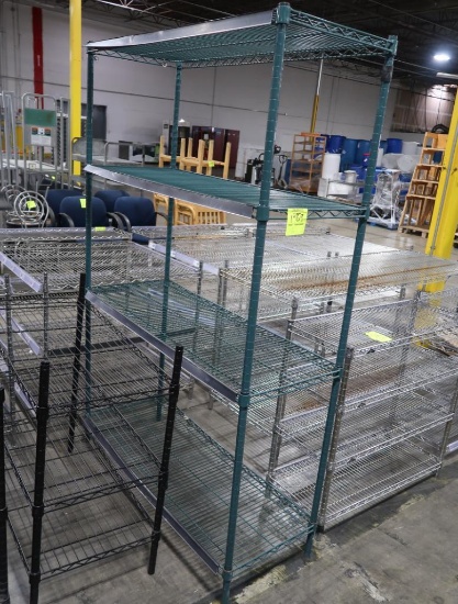 wire shelving unit, epoxy coated