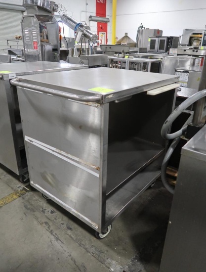 stainless demo cart w/ pull-out cutting board