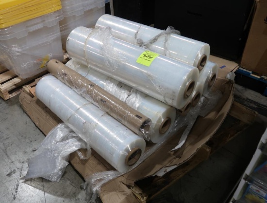 pallet of rolls of plastic