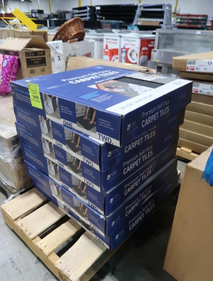 pallet of self-stick carpet tiles 24x24
