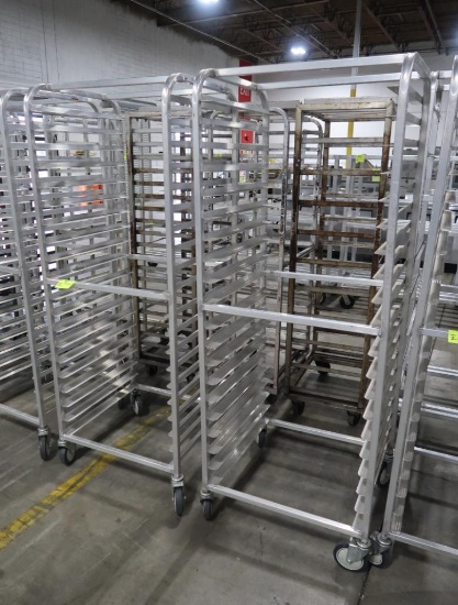 aluminum cooling racks, side load, on casters