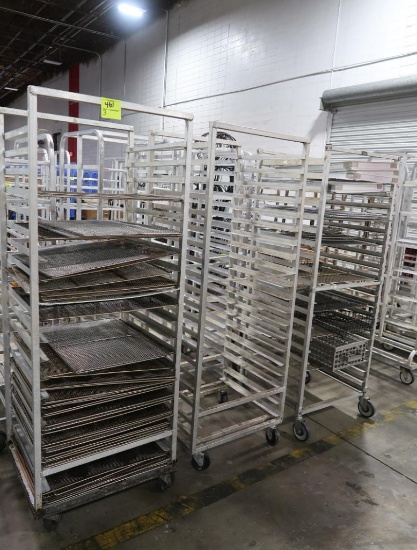aluminum cooling racks, on casters, w/ contents