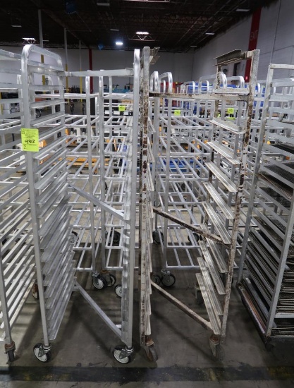aluminum sheet pan racks, Z-style, on casters