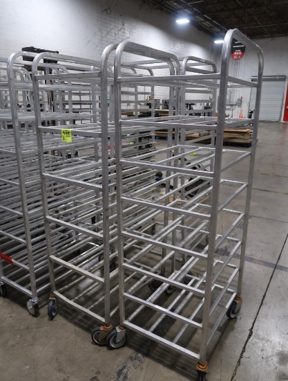 aluminum tub/tray racks, on casters