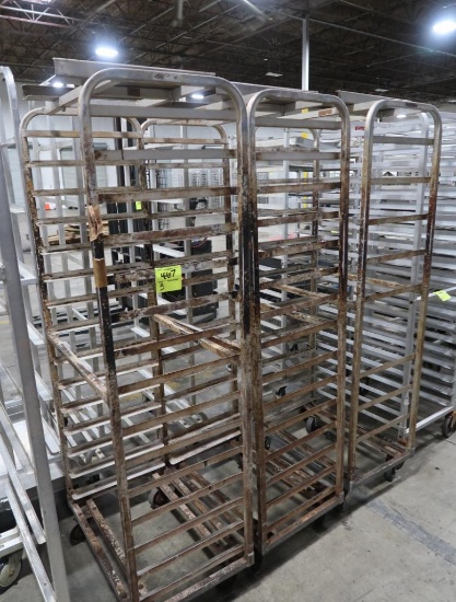 aluminum oven racks, on casters