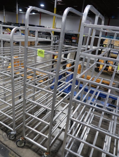 aluminum tub/tray rack, on casters
