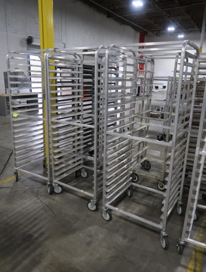 aluminum cooling racks, side load, on casters