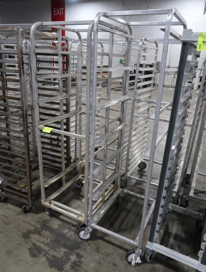 aluminum sheet pan racks, on casters