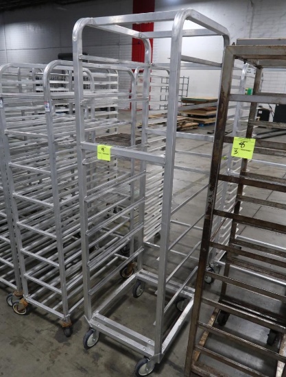 aluminum sheet pan rack, on casters