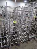 aluminum tub/tray racks, on casters