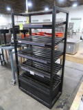 wooden bread rack, on casters