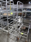 aluminum tub/tray rack, on casters